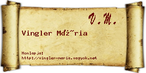 Vingler Mária névjegykártya